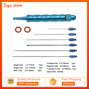 Liposuction Cannulas Set Titanium Allloy Handle Multi Holes Cannula Luer Lock Liposuction Instrument Fat Harvesting 1set