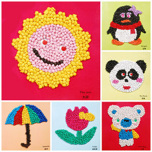 Vegetables Crumpled Paper Stickers Baby Kindergarten Handmade Material Kit DIY Educational Childrens Toys Wrinkled Paper Painting