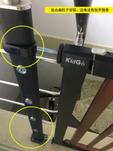 KidGo Safety Gate No Drilling Iron Guardrail Staircase round Pole Ground Reinforcement Installation Parts Y Shaped U Bolts