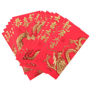 利是封 6pcs/set Chinese Dragon New Year Red Envelope Cartoon Red Packet Dragon Red Packet Lucky Money Bag angpao packet 2024 dragon cny bag ang pau packet红包封/压岁钱包