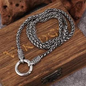 Dây Chuyền Xương Rồng Nam Kiểu Tối Giản Mặt Dây Chuyền Xương Rắn Bằng Thép Không Gỉ Bền Phong Cách Viking Trang Sức Thời Trang Hình Học.