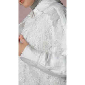 HijabChic x Tiqasya Carina White Lace Top - Baju Lebaran Sarimbit Lace Renda Premium Elegan