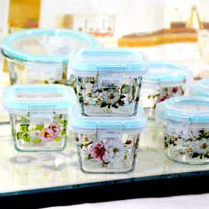 South Korea Baby Food Mold Storage Box Glass Bowl Frozen Can Be Cooked Steamed Egg Custard Go out Portable Case Baby Lunch Box