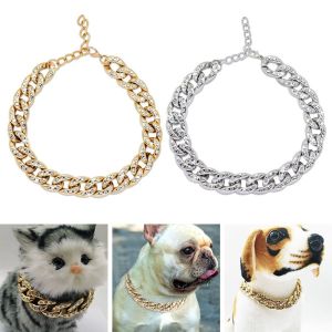 HEALMEYOU Luxury Pearls Cat Jewelry Crystal Diamond Dog Supplies Dogs Rhinestone Collar Pet Necklace