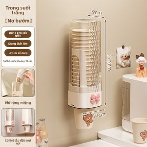 MEIZHUFU | Kệ Treo Tường Phân Phát Cốc Tự Động Chống Bụi