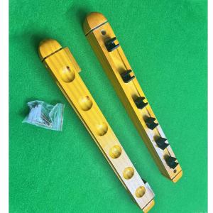 6 Holes Wooden Billiard Stand Wall Mount Snooker Stick Rack Pool Cue Holder Stand