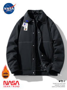 Wassup Panda Mens Winter Cotton Jacket Thickened Warm Casual Collar Jacket Polyester Fiber Filled Coat Straight Hemline