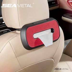 SEAMETALCar Multifunctional Tissue Box with Number Plate Car Toilet Paper Box Car Tissue Box Car Tissue Box Car Seat Back Paper Box Car Number Plate