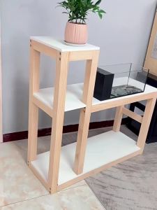 Multifunctional Wooden Fish Tank & Plant Stand Display Rack