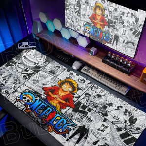 Bandai | Anime One Piece Laptop Gaming Keyboard Rug Large Non-slip Office Mouse Pad Black & White Comic Style Luffy Desk Mat For LOL CSGO