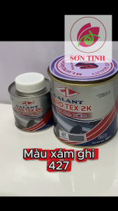 Sơn sắt kẽm màu xám ghi Hai thành phần Hardtex 2k 427 (1 lít/bộ)