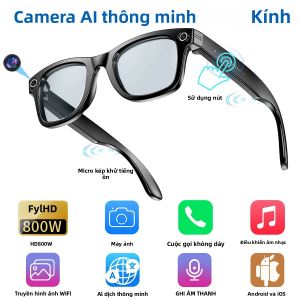 Kính Thông Minh LIGE Với Tròng Kính Đổi Màu Camera 800W Quay Video HD Gọi Bluetooth Dịch Thuật AI Kính Râm