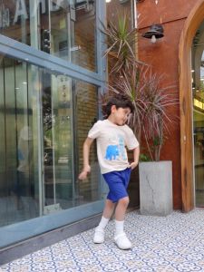 Bộ đồ cộc tay Bigfox size đại cho bé trai vải cotton mềm mát kiểu dáng Hàn Quốc in khủng long cỡ 3-11 tuổi 30kg 35kg