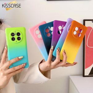 KISSCASE Two-Color Gradient Borderless Suitable For Huawei Mate50 Pro Case Skin-Feeling Matte Hard PC Mobile Phone Back Cover Case For Mate 50 Mate40 Mate30 Protective Shell Back Cover