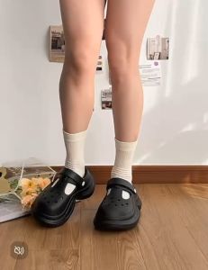 K-POP fashion eva light weight heigh heel front cover slip on shoes