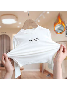 2024 Fall and Winter New Arrival Western Style Inner Wear Stylish Cartoon Print Pure Cotton Long Sleeves T-shirt Children Toddler Baby