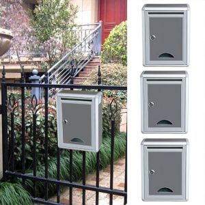 Blesiya Letter Mailbox Outdoor Post Box with Waterproof Lockable Durable Wall Mounted Letter Box with Lock for Home