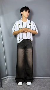 JINISO Oversize Baggy Loose Jeans Pria 753