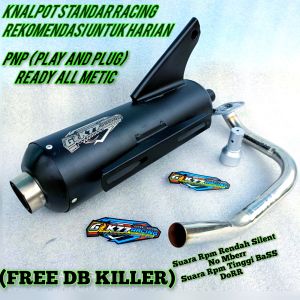 Knalpot Standar Racing Beat Vario Nmax Aerox PcxScoopy Genio Mio dll Suara Bass Adem Gaok77Racing