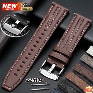 New Buckle Handmade Stitching Strap 22mm Smartwatch Leather Vintage Bracelet for Huawei Watch Band for Omega Wristband for Seiko