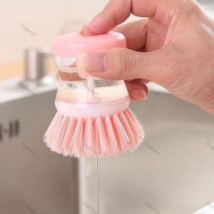 Cleaning Brush With Washing Liquid Filter Pot Brush Automatic Soap Dispenser Dish Utensil Cleaning Brush Berus Dapur