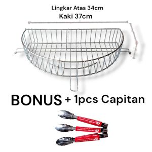 Peniris Minyak Penggorengan Alat Tirisan Minyak Bonus Capitan Stainless Steel