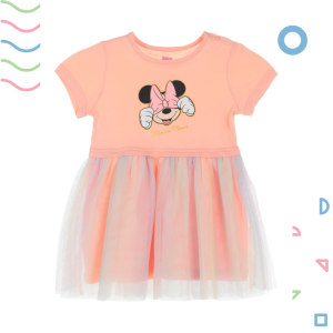 Đầm tutu cho bé gái 1-4 tuổi Minnie màu cam ngắn tay váy đầm bé gái xuất dư đầm tiệc cho bé đầm công chúa bé gái