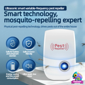 BESEYOOG Ultrasonic Intelligent Variable Frequency Pest Repeller (White ABS Material) - Quiet Mosquito/Mouse/Cockroach Repellent 100㎡ Whole-House Coverage Baby & Mom Safe