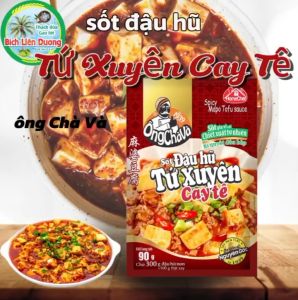 [GÓI 90GR] SỐT ĐẬU HŨ TỨ XUYÊN CAY TÊ THƯƠNG HIỆU ÔNG CHÀ VÀ