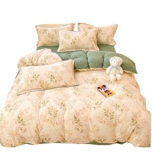 Jieliyaa Milk Velvet Four-Piece Bedding Set Coral Velvet Winter New Double-Sided Fleece Plush Flannel Bedding Sheets