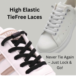 [SG STOCK] 6 FREE1 High Elastic Metal Lock TieFree Laces | NoTie Lace Lazy Shoe Laces Kids Shoe Laces Adults Senior Laces Tie Free Shoe Laces Shoes Accessories School Shoes Laces White Shoe Laces