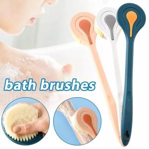 1pcs Long Handle Bath Shower Brush Soft Hair Bath Brush Back Ball Brush  Bathroom Body Brushes Mud Scrub Back Brush Massage Brush