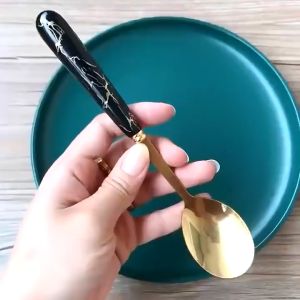 Sendok Makan SET isi 6 pcs Sultan Marbel Gold Sendok Makan