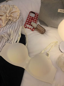 Comfortable Front-Closure Bra Womens Summer Thin Style Gathered Small Chest No-Rim Anti-Sagging New 2025 Seamless Bra