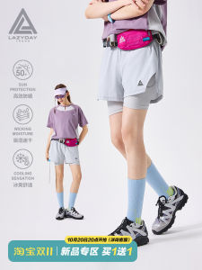 LAZY DAY Outdoor Sports Shorts Mens Cooling Quick Dry Two-In-One Running Training Pants Breathable Polyester Spandex Blend