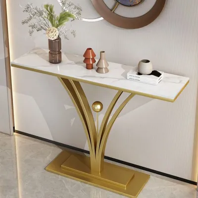 RJP FURNITURE Meja Industrial Besi Kayu Minimalis Sudut Ruang Tamu Modern Estetik - Flowing End Table