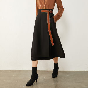 AMII | Silky Ribbon Fit-and-Flare Skirt