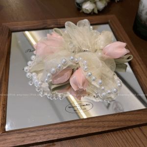 PINK EMPRESS | Imitation Pearl Tulip Hair Band for Tying Hair