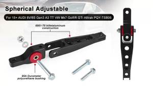OE 5Q0198037 Black Spherical Pendulum Mount+Billet For 15+AUDI 8V/8S A3 TT VW Mk7 Golf GTi Skoda Seat MQB Dogbone Mount Insert
