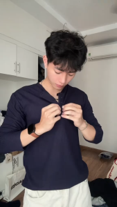 [ NEW2026 ] Áo Thun Nam Nữ Dài Tay Cổ Henley Local Brand HEAVEN Chất Liệu Thun Tăm Mềm Nhẹ