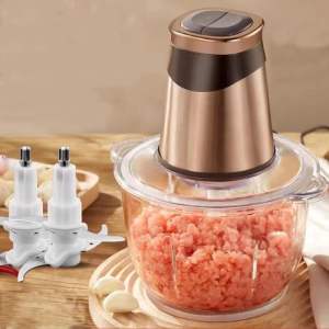 KIMKABA Food Processor/Chopper/Meat Grinder/Mixer/Garlic Chopper - 2L Capacity, Glass/Stainless Steel Body, 20,000 RPM Maximum Speed, Malaysia 3-Pin Plug, 4-5 People Applicable - Multi-functional Kitchen Appliance for Dough, Stirring, and Cutting Vegetables and Fruits