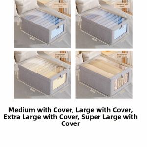 NAIFUNA | Drawer Organizing Box with Lid and Dividers Cloth Fabric with Window