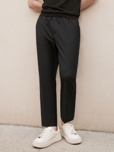 Straight Fit Loose Wool Summer Trousers