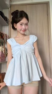 Áo 2 Dây Cánh Tiên Nơ Ngực Áo Babydoll Hai Dây Bản To Lucky Clothing 6356