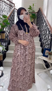 BARU - ZEERA TIARA DRESS - LONG DRESS PREMIUM BAHAN KATUN VISCOSE - DRESS LENGAN PANJANG - DRESS JUMBO
