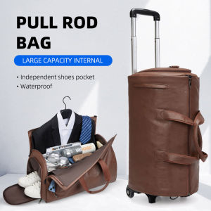 50L Large Capacity Trolley Backpack Suit Bag with Wheels Multifunctional Trolley Bag Portable Dual-purpose Storage Luggage Bag