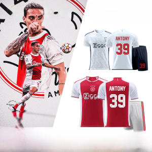 Ajax Home Away Football Kit Set for Boys Training Sportswear Short Sleeve Uniform Customizable Fan Gear Manchester United