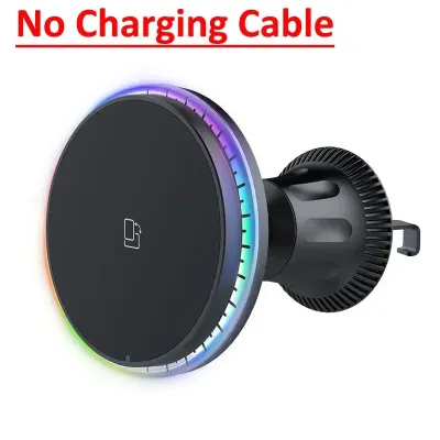 Magnetic Car Wireless Charger RGB For iPhone 13 14 15 16 17 Pro Max Macsafe Car Phone Holder Stand Mount Fast Charging Station