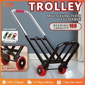 Trolley Cart Foldable Aluminium Grocery Wheel Trolley Shopping Luggage Push Cart Pulley