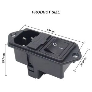 3-PIN IEC C14 10A 250VAC AC Socket AC Inlet Power Socket Led Rocker Switch With Fuse